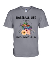 Baseball Life Live Love Play V-Neck T-Shirt thumbnail