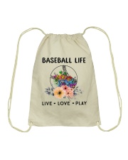 Baseball Life Live Love Play Drawstring Bag thumbnail