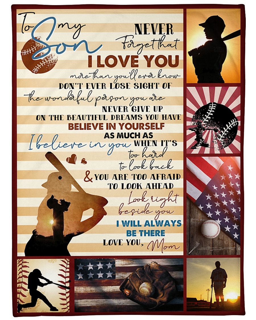 Baseball Funny I Love You Son Graphic Design Large Fleece Blanket - 60" x 80"