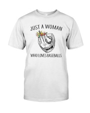 A Woman Loves Baseballs Classic T-Shirt thumbnail