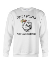 A Woman Loves Baseballs Crewneck Sweatshirt thumbnail