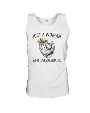 A Woman Loves Baseballs Unisex Tank thumbnail