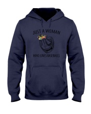 A Woman Loves Baseballs Hooded Sweatshirt thumbnail