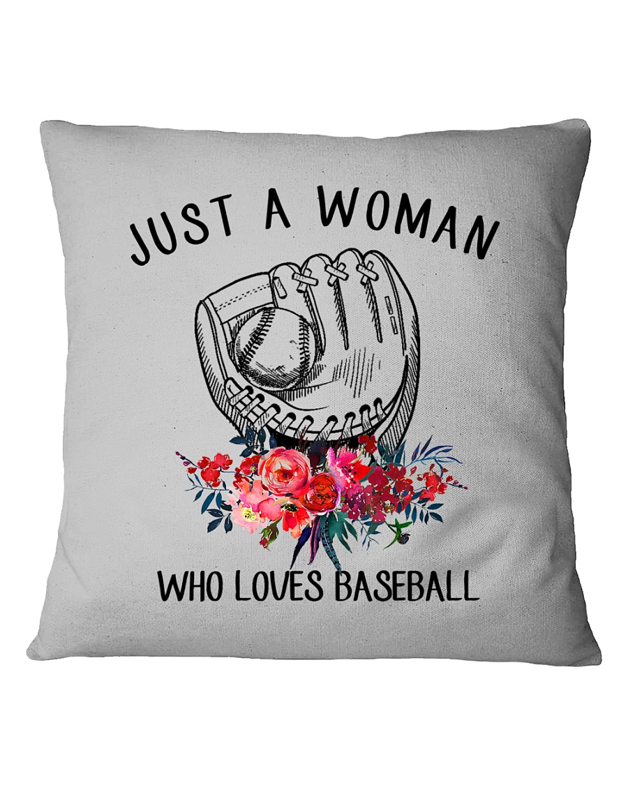 A Woman Loves Baseballs Square Pillowcase