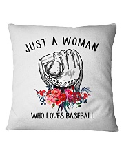 A Woman Loves Baseballs Square Pillowcase thumbnail