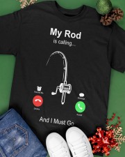 Fishing My Rod Is Calling Classic T-Shirt apparel-classic-tshirt-lifestyle-back-69