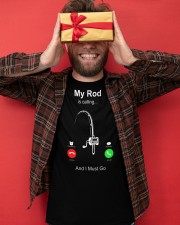 Fishing My Rod Is Calling Classic T-Shirt apparel-classic-tshirt-lifestyle-front-80