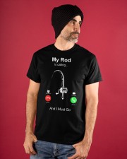 Fishing My Rod Is Calling Classic T-Shirt apparel-classic-tshirt-lifestyle-front-89