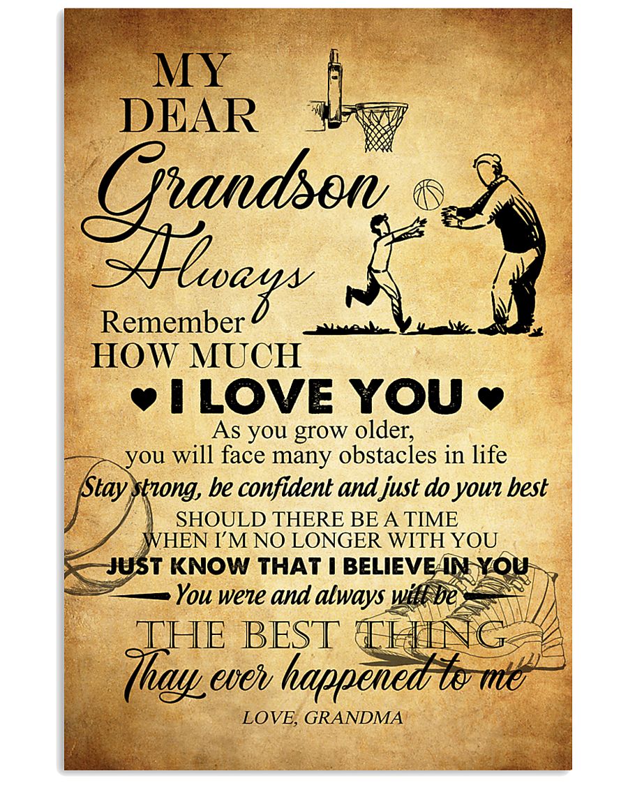 Basketball My Dear Grandson Love You 11x17 Poster