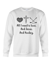 All I Need Is Love And Hockey Crewneck Sweatshirt thumbnail