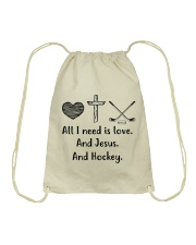 All I Need Is Love And Hockey Drawstring Bag thumbnail