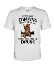 Camping Drunk V-Neck T-Shirt tile