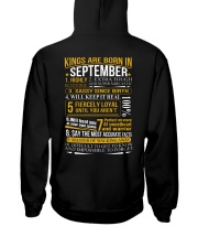 King are born in September Hooded Sweatshirt back