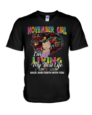 November Girl V-Neck T-Shirt tile
