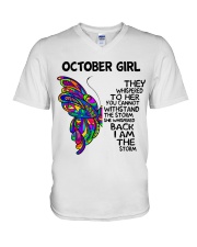 October Girl V-Neck T-Shirt tile