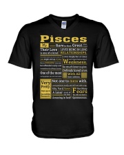 Pisces Facts New V-Neck T-Shirt tile