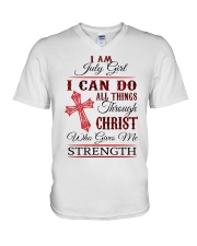 July Girl V-Neck T-Shirt tile