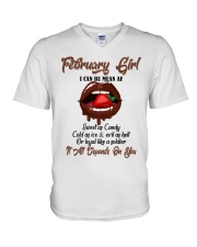 February Girl V-Neck T-Shirt tile