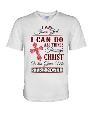 June Girl V-Neck T-Shirt tile