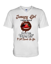January Girl V-Neck T-Shirt tile