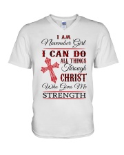 November Girl V-Neck T-Shirt tile