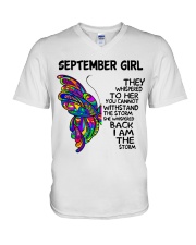 September Girl V-Neck T-Shirt tile