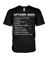 October Woman V-Neck T-Shirt tile