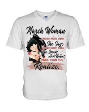 March Woman V-Neck T-Shirt tile