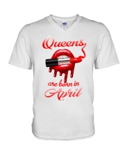 April Girl V-Neck T-Shirt tile