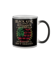 Black King born in September Color Changing Mug tile