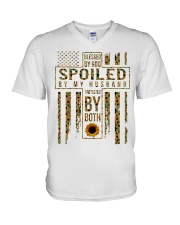 Spoiled by husband V-Neck T-Shirt tile