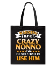 Warning Crazy Nonno Tote Bag thumbnail