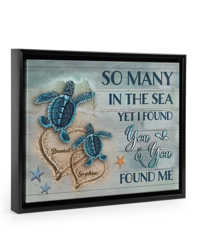 I Found You & You Found Me - Amazing Gift For Husband Black-Floating-Framed-Canvas-Wrap-Print
