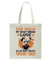 GOD SENT ME MY YORKSHIRE TERRIER Tote Bag thumbnail