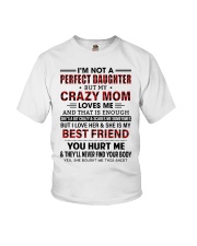 Crazy Mom Loves Me - Best Gift For Daughter Youth T-Shirt tile