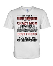 Crazy Mom Loves Me - Best Gift For Daughter V-Neck T-Shirt tile