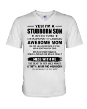 I'M A STUBBORN SON V-Neck T-Shirt thumbnail