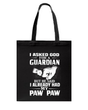 Guardian Is My Paw Paw Tote Bag thumbnail
