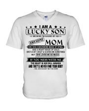 SHE LOVES ME SO MUCH - LOVELY GIFT FOR SON V-Neck T-Shirt thumbnail