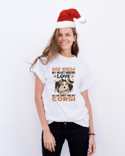GOD SENT ME MY CORGI Classic T-Shirt lifestyle-holiday-crewneck-front-1