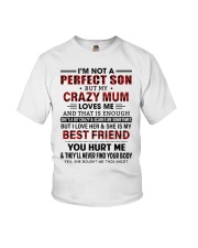 Crazy Mum Loves Me - Best Gift For Son Youth T-Shirt tile
