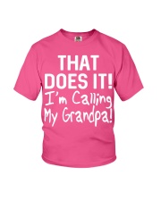 Calling Grandpa Youth T-Shirt front