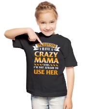 Warning Crazy Mama Youth T-Shirt lifestyle-youth-tshirt-front-2