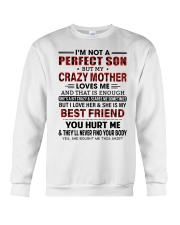 Crazy Mother Loves Me - Best Gift For Son Crewneck Sweatshirt tile