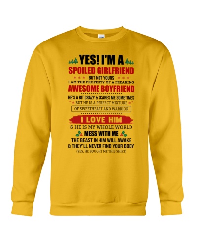 He Is My Whole World - Best Gift For Girlfriend Crewneck Sweatshirt