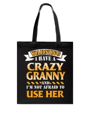 Warning Crazy Grandma Tote Bag tile