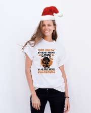 GOD SENT ME MY DACHSHUND Classic T-Shirt lifestyle-holiday-crewneck-front-1