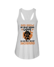 GOD SENT ME MY DACHSHUND Ladies Flowy Tank thumbnail