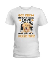 GOD SENT ME MY GOLDEN RETRIEVER Ladies T-Shirt thumbnail