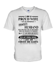 I AM A PROUD WIFE OF AN IMPERFECT PERFECT HUSBAND V-Neck T-Shirt thumbnail